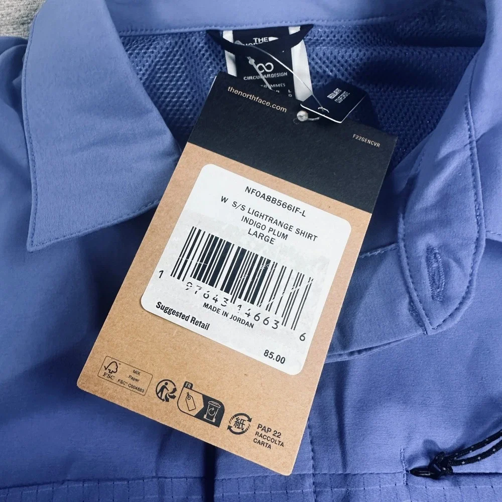 The North Face Lightrange Shirt Womens Large Indigo Plum Hiking UPF Top NEW - Picture 8 of 16